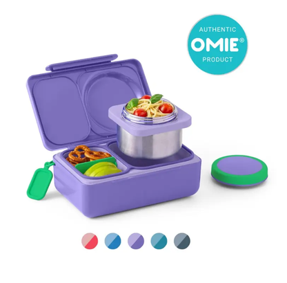 OmieBox UP Kids Insulated Lunch Box Set | 12 oz Stainless Steel Thermos, Ice Pack & Meal Prep Containers