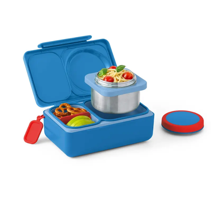 OmieBox UP Kids Insulated Lunch Box Set | 12 oz Stainless Steel Thermos, Ice Pack & Meal Prep Containers