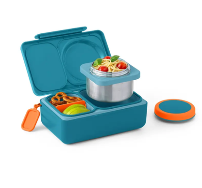 OmieBox UP Kids Insulated Lunch Box Set | 12 oz Stainless Steel Thermos, Ice Pack & Meal Prep Containers