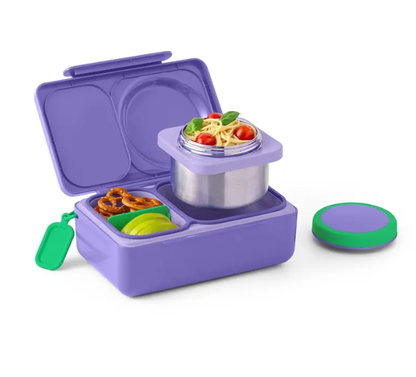 OmieBox UP Kids Insulated Lunch Box Set | 12 oz Stainless Steel Thermos, Ice Pack & Meal Prep Containers