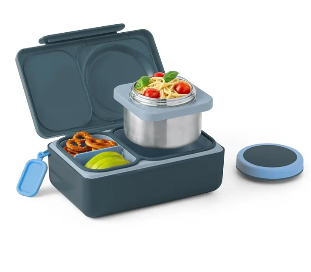 OmieBox UP Kids Insulated Lunch Box Set | 12 oz Stainless Steel Thermos, Ice Pack & Meal Prep Containers