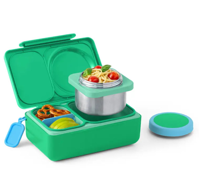 OmieBox UP Kids Insulated Lunch Box Set | 12 oz Stainless Steel Thermos, Ice Pack & Meal Prep Containers