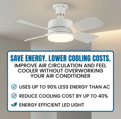 Screw-In Socket Ceiling Fan with Light | Remote Control, 1000 Lumens, 3 Speeds, No Wiring Needed