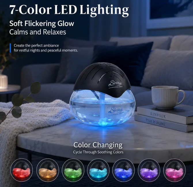 Air Purifying Water Mist Aromatherapy Machine (Black) – Purify · Deodorize · Ambiance