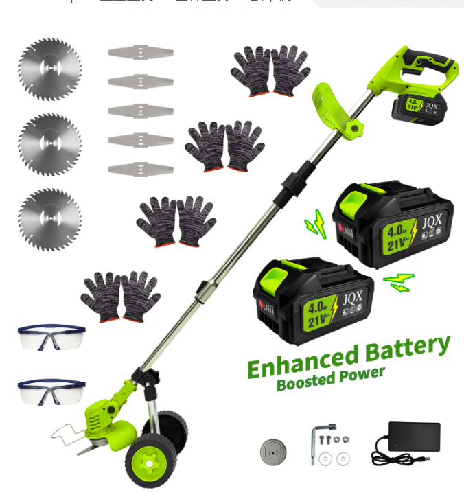 21V Cordless 3-in-1 Weed Wacker with Wheels – Lightweight Electric Lawn Trimmer