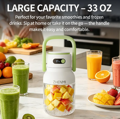 USB Rechargeable Cordless Blender 33oz | BPA-Free, Ice Crushing Personal Blender for Smoothies, Shakes & Healthy Drinks